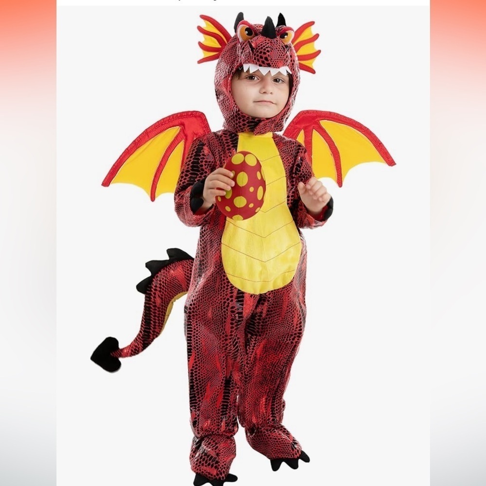 NWT Red Dragon Costume with Egg 6-12 months Halloween Dress Up Party